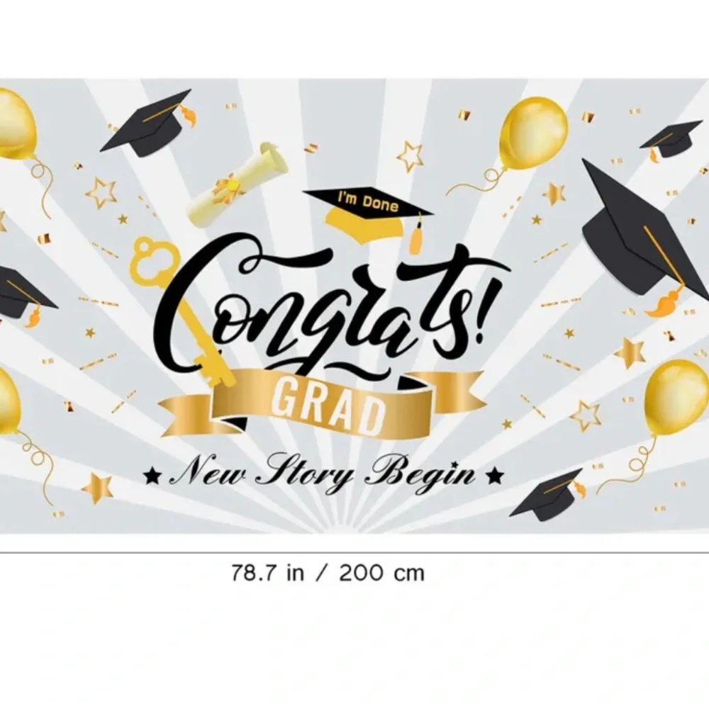 Graduation Season Congrats Grad Party Banner Size 45